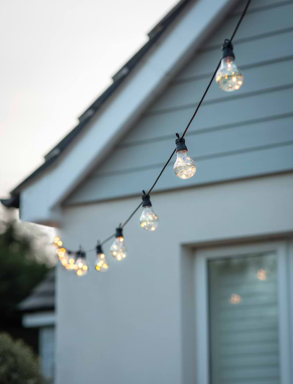 Festoon Lights Classic Solar 20 Bulbs Black