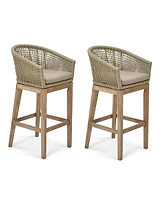 Lynton Bar Stool Set of 2 Grey