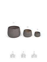 Bramdean Round Planters Set of 3 Brown
