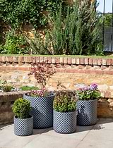 Holbeton Round Planters Set of 4 Grey