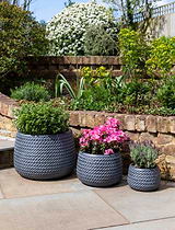 Bramdean Round Planters Set of 3 Grey