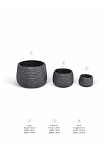 Bramdean Round Planters Set of 3 Grey