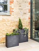 Bardwell Rectangular Planters Set of 2 Black