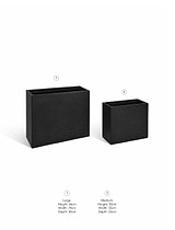 Bardwell Rectangular Planters Set of 2 Black