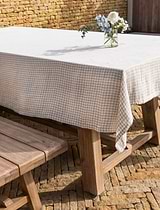 Oaksey Checked Tablecloth 140x230cm Natural