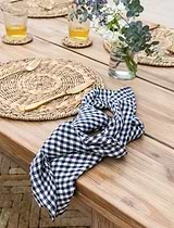 Oaksey Checked Napkins Set of 4 Ink