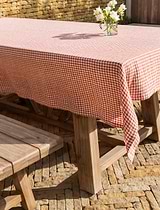 Oaksey Checked Tablecloth 140x230cm Rust
