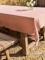 Oaksey Checked Tablecloth 160x320cm  Rust