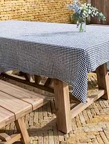 Oaksey Checked Tablecloth 140x230cm Ink