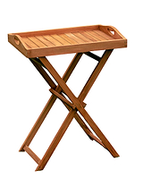 Hidcote Teak Butlers Curved Tray 55cm x 40cm & Folding Stand