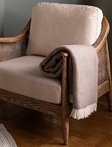 Leigh Reversible Throw Natural Wool