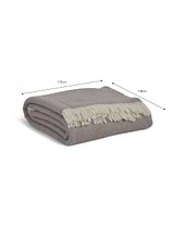 Leigh Reversible Throw Natural Wool