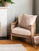 Stockwell Herringbone Cushion 60x60cm Natural Wool