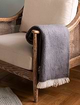 Leigh Reversible Throw Grey Wool