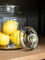 Coombe Ribbed Storage Jar Medium Glass