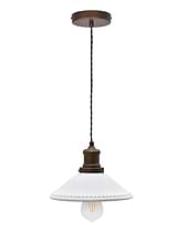 Beaulieu Ceramic Fluted Cone Pendant Antique Bronze