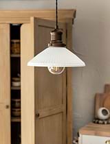 Beaulieu Ceramic Fluted Cone Pendant Antique Bronze