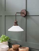 Beaulieu Ceramic Fluted Cone Wall Light Antique Bronze
