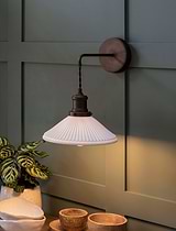 Beaulieu Ceramic Fluted Cone Wall Light Antique Bronze