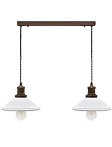 Beaulieu Ceramic Fluted Cone Double Pendant Antique Bronze