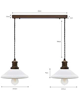 Beaulieu Ceramic Fluted Cone Double Pendant Antique Bronze