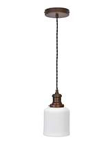Beaulieu Ceramic Fluted Cylinder Pendant Antique Bronze