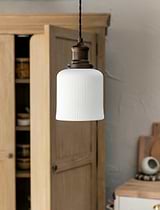 Beaulieu Ceramic Fluted Cylinder Pendant Antique Bronze