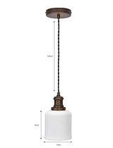Beaulieu Ceramic Fluted Cylinder Pendant Antique Bronze