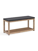Hilcot Hallway Bench Slate Grey Acacia Wood