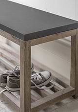 Hilcot Hallway Bench Slate Grey Acacia Wood