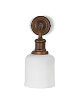 Beaulieu Ceramic Fluted Cylinder Wall Light Antique Bronze