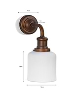 Beaulieu Ceramic Fluted Cylinder Wall Light Antique Bronze