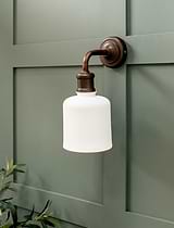 Beaulieu Ceramic Fluted Cylinder Wall Light Antique Bronze