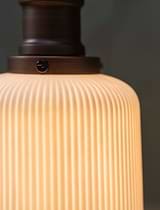 Beaulieu Ceramic Fluted Cylinder Wall Light Antique Bronze