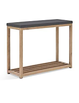 Hilcot Console Table Slate Grey Acacia Wood