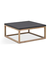 Hilcot Coffee Table Square Slate Grey Acacia Wood