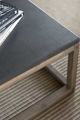 Hilcot Coffee Table Square Slate Grey Acacia Wood