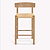 Longworth Bar Stool With Back Natural