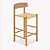 Longworth Bar Stool With Back Natural