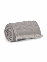 Leigh Herringbone Throw Natural Wool