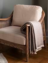 Leigh Herringbone Throw Natural Wool