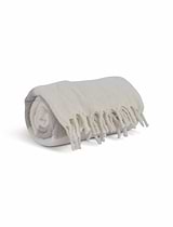 Leigh Wide Stripe Throw Natural Wool