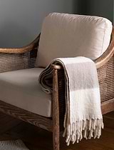 Leigh Wide Stripe Throw Natural Wool