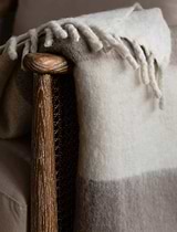 Leigh Wide Stripe Throw Natural Wool