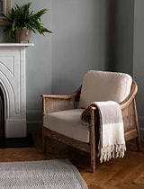 Leigh Wide Stripe Throw Natural Wool