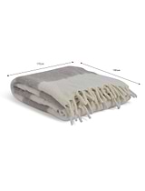 Leigh Wide Stripe Throw Natural Wool