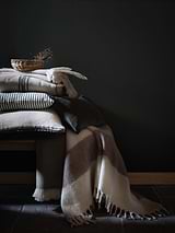 Leigh Wide Stripe Throw Natural Wool