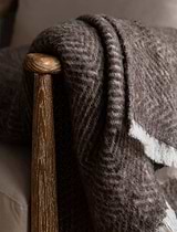 Leigh Diamond Throw Coffee Bean Wool