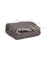 Leigh Diamond Throw Coffee Bean Wool