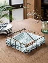 Brompton Napkin Tray Antique Brass Finish